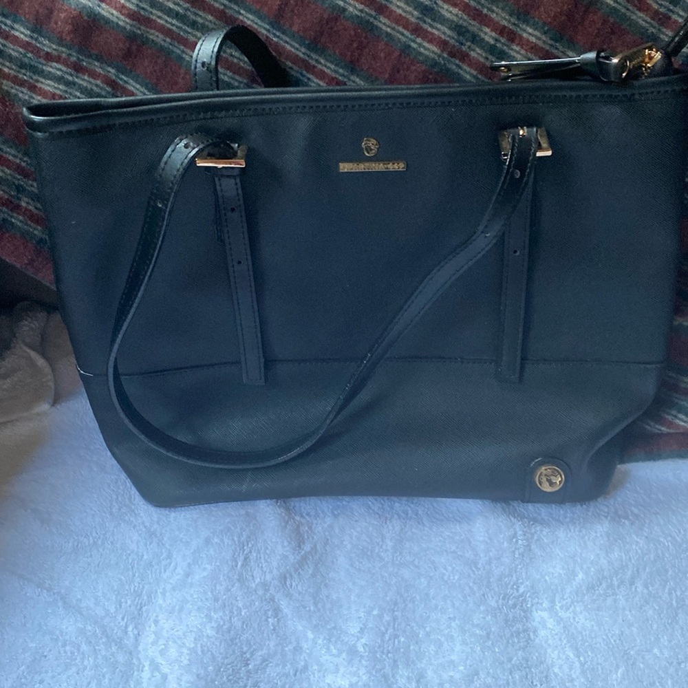 Black spartina 449 bag gold hardware adjustable handles